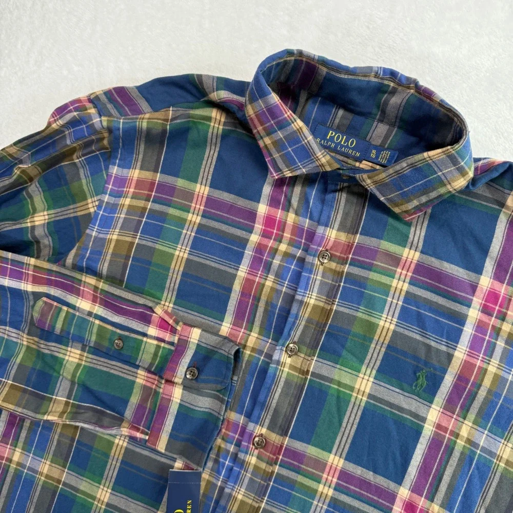 Polo Ralph Lauren XL Plaid Button Down Long Sleeve Shirt Menswear